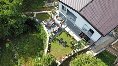 an overhead view of a house with a yard at Panorama House Opatija in Donji Rukavac