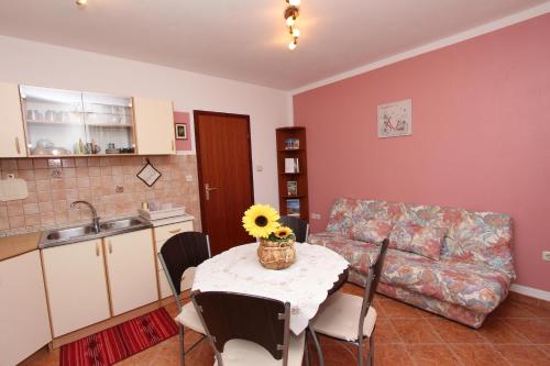 Kuchyň nebo kuchyňský kout v ubytování Rooms and Apartment Sanja