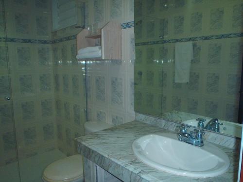 Koupelna v ubytování Hotel Kurakatá