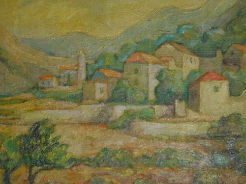 a painting of a painting of a city at Hvar Architect's House in Pitve