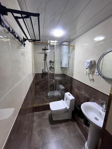 a bathroom with a toilet and a sink at Pamir Silk Road in Qala-i-Khum