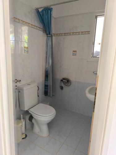 a bathroom with a toilet and a sink at Villa Flash in Eantio