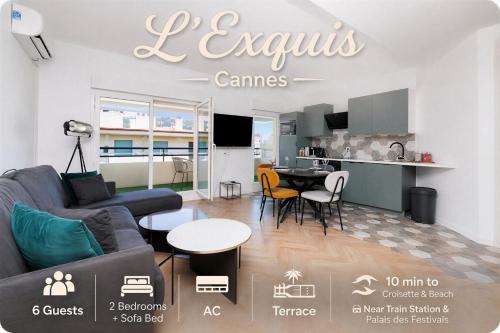 L'Exquis - 6p - Parking & Terrasse Croisette