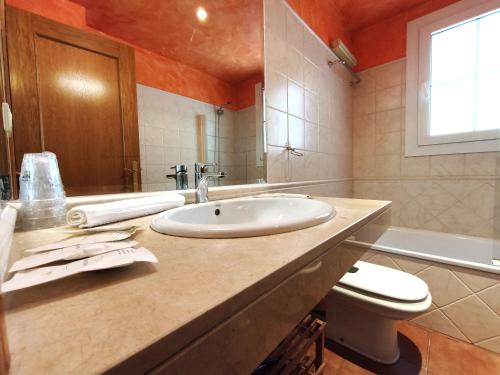 a bathroom with a sink and a toilet at AC Apartaments Canillo in Canillo
