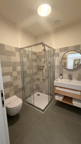 Koupelna v ubytování Hotel Farma
