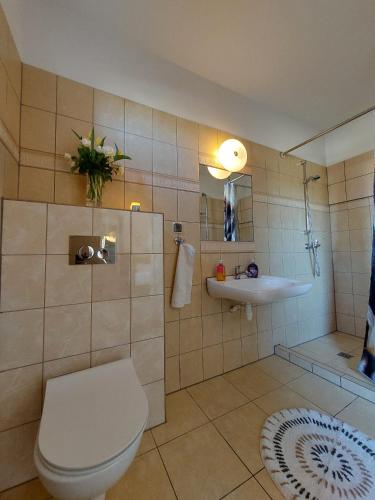 un bagno con WC e lavandino di Reda a Mielno