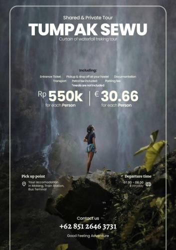 a poster for a movie with a woman standing on a cliff at Terima Kasih Malang Hostel in Malang