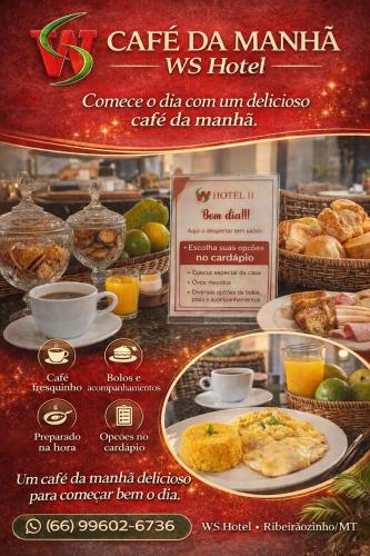 a flyer for a cafe da manilla vs hotel with food at WS Hotel in Campo Alegre
