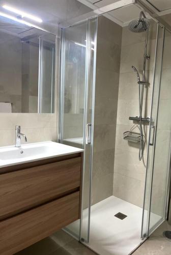 a bathroom with a shower and a sink at Marina Luxury in Torrevieja