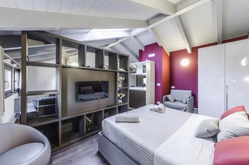 Ένα ή περισσότερα κρεβάτια σε δωμάτιο στο Venice New Luxury Residence