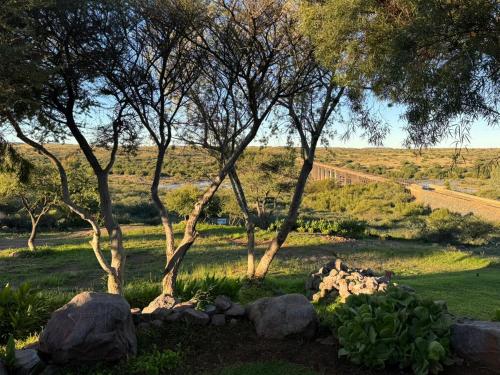 a group of trees and rocks in a field at Bridge View Hopetown in Hopetown