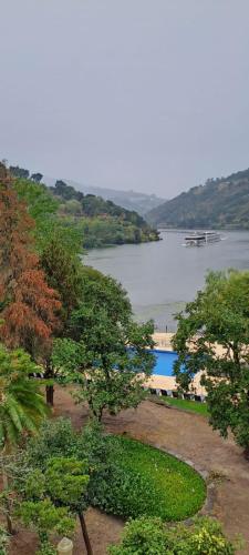 a view of a body of water with trees at Quinta da Ermida - Turismo de Habitacao in Baião