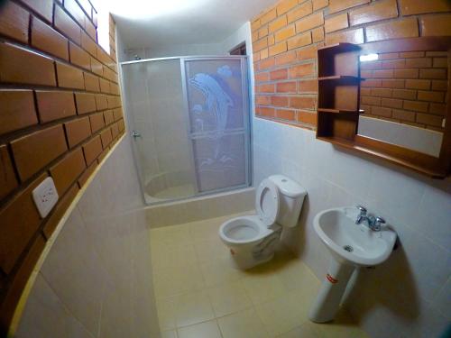 Koupelna v ubytování Hostal Nomada