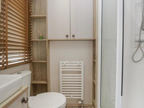 a bathroom with a toilet and a sink at Carp Lodge in Carnforth
