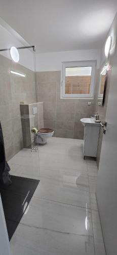 a bathroom with a toilet and a sink at Das Haus in Furth an der Triesting