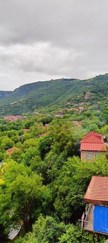 a view of a village with trees and houses at Kirch Hotel & Restaurant in Goris
