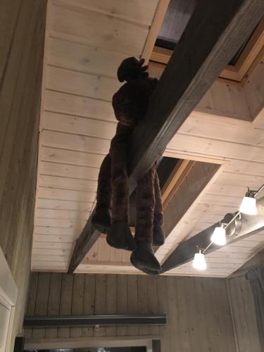 a person hanging from the ceiling of a room at Voss- Myrkdalen Lodge in Vossestrand