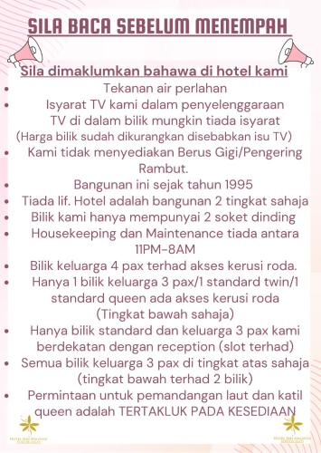 a list of the names of the korean characters in the text at Hotel Seri Malaysia Port Dickson in Port Dickson