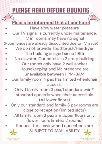 a list of places to freeze food before cooking with text at Hotel Seri Malaysia Port Dickson in Port Dickson