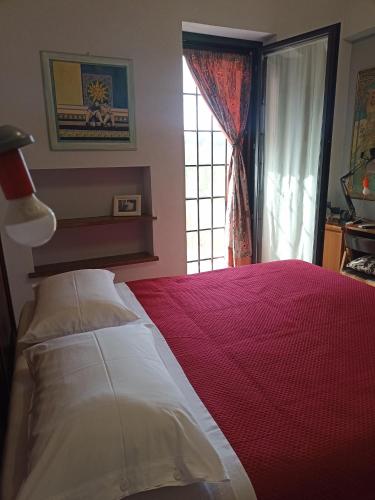 a bedroom with a large bed and a window at Casa Nupa in Torri in Sabina