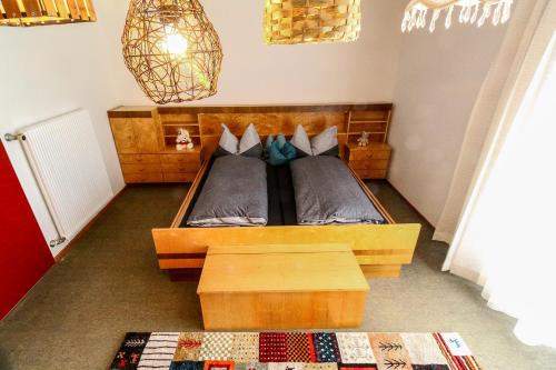 Postel nebo postele na pokoji v ubytování Wolfgangsee Appartment