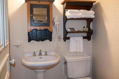 a bathroom with a sink and a toilet at Auberge Lakeview Inn in Lac-Brome