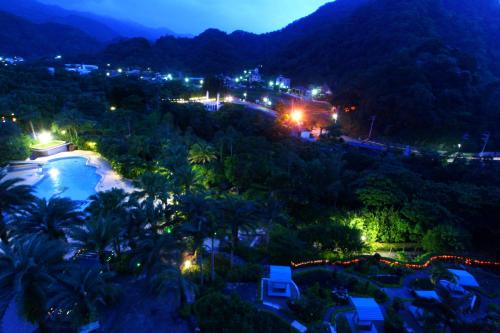an aerial view of a resort at night at Life Leisure Resort in Guanxi