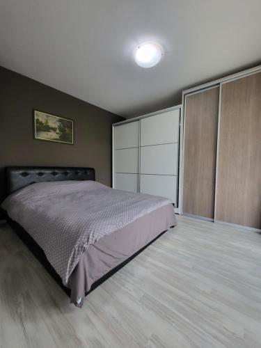 a bedroom with a large bed in a room at Vila Riverside Nikolaj in Niš