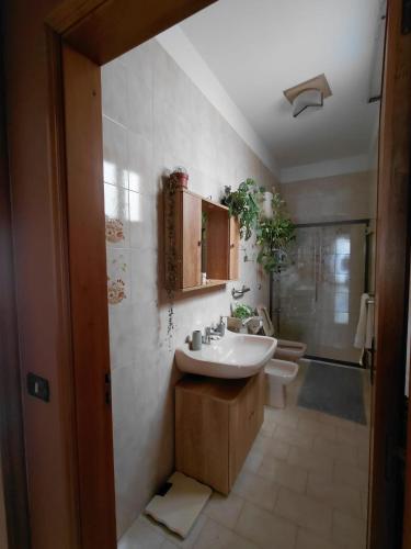 a bathroom with a sink and a toilet at B&B familiare Arcadia Polignano in Polignano a Mare