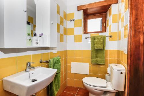 a bathroom with a toilet and a sink at Finca Villanueva in Mala