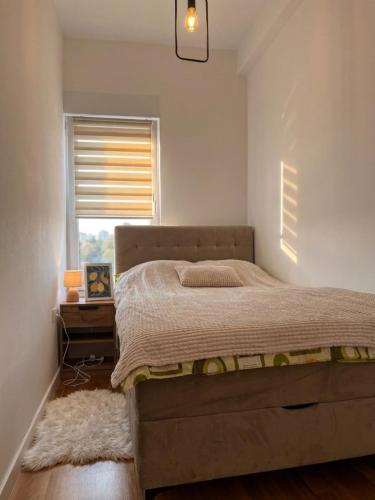 a bedroom with a large bed and a window at Apartman ANATEO Istocno Sarajevo in Vranješ