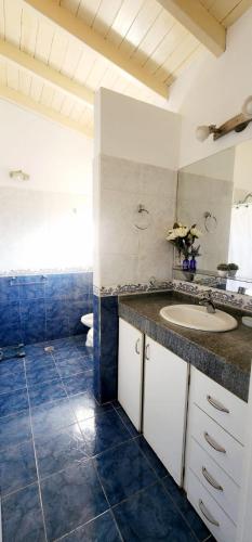 a bathroom with a sink and a toilet at Los robles suite in San Pedro