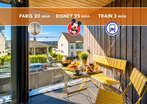 L'Escapade - PARIS 20 min - DISNEY 25 min - GARE 3 min à pied - PARKING - Confortable & Moderne - Free WIFI