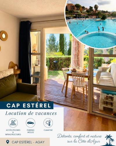 CAP ESTÉREL Famille - Multisports- Appartement 4 personnes en Rez de Jardin - vue Mer -Terrasse -Parking -