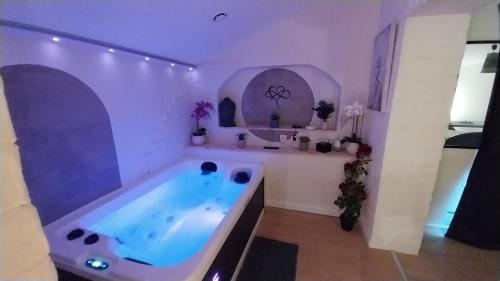 a bathroom with a large tub in a room at La Vieille Bastide Suite & Spa in Lorgues