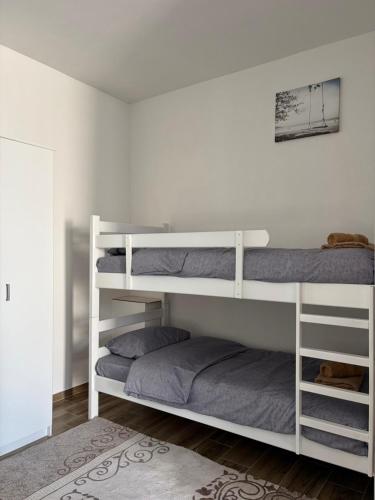 a bedroom with three bunk beds in a room at Apartment Belase in Plav