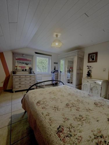 a bedroom with a large bed in a room at L'Orée des Bois in Paliseul