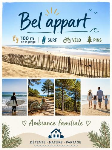 Bel appartement à 100 m de la plage