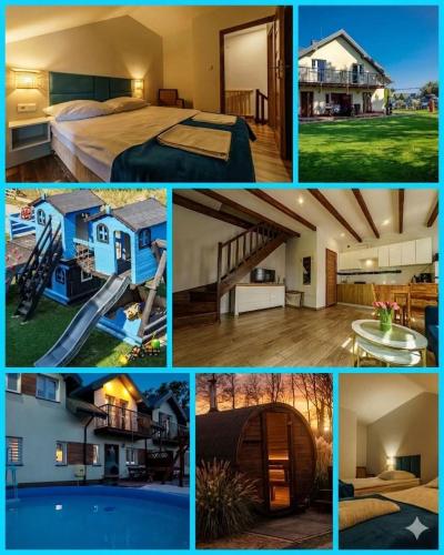 a collage of pictures of houses and homes at Apartamenty Koło Brzegu in Gąski