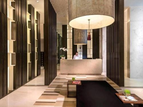 a lobby of a hotel with a reception desk at Luxury Sea View Apartment in Nha Trang