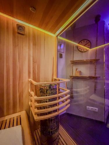 a room with a rack of wine bottles at Blissberg Winterberg in Winterberg