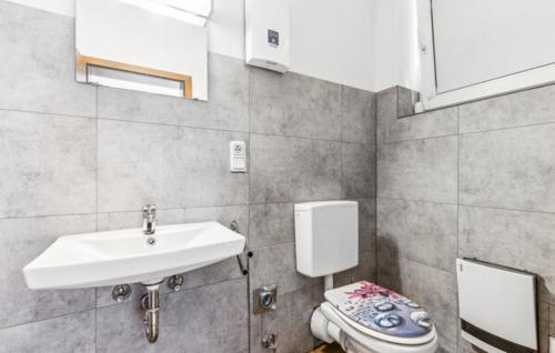 a bathroom with a sink and a toilet at Appartement in de buurt van winterberg in Winterberg