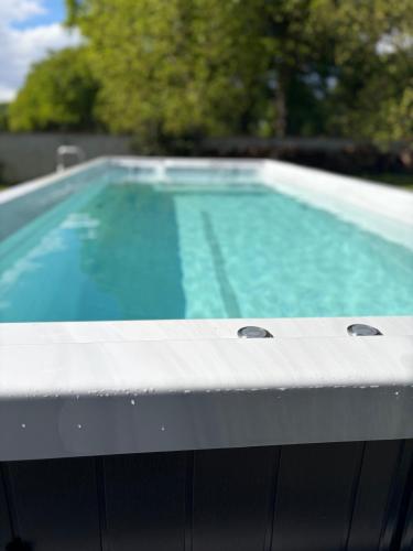 a close up of a swimming pool at Chez Paulet A welcome break for peace and tranquility - route C27 in Lobard