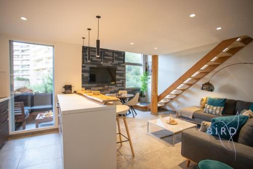 Duplex contemporain en bord de mer AC parking