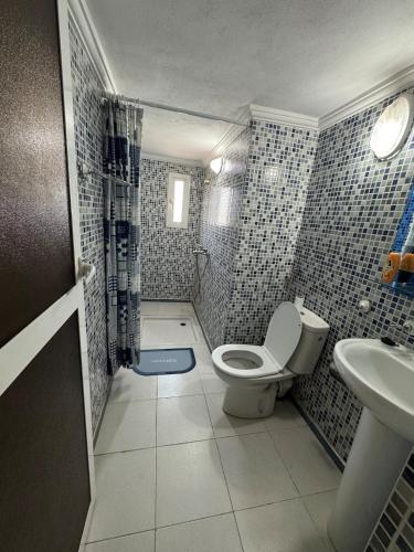 a bathroom with a toilet and a sink at Dar Idurar in Imouzzer du Kandar