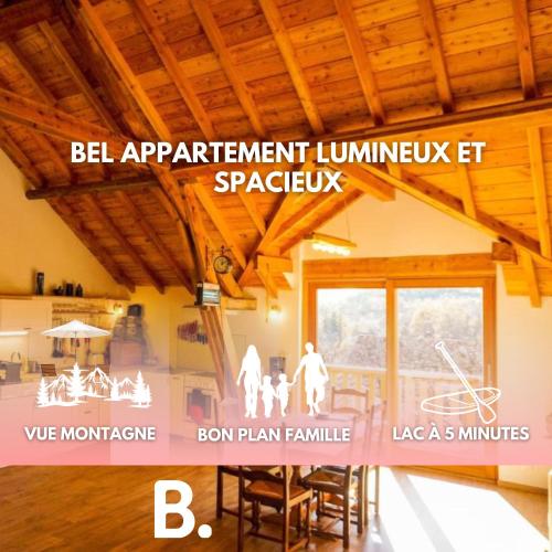 Rando, ski & lac, grand appartement 6 personnes - Lac de Serre ponçon