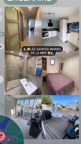 Llit o llits en una habitació de Les mouettes