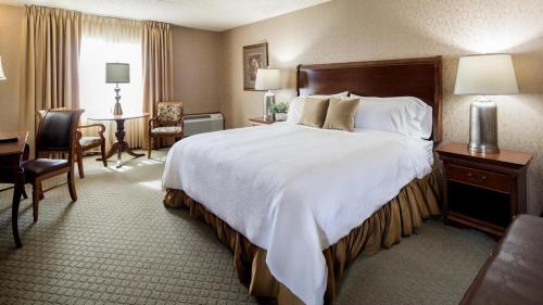 a hotel room with a large bed and a desk at Grand Gateway Hotel in Rapid City