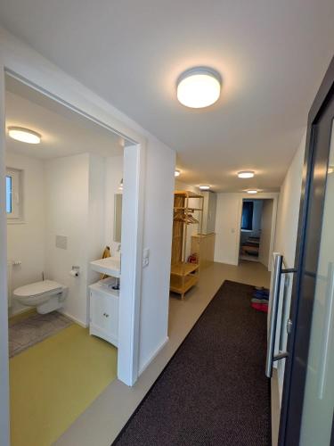 a bathroom with a toilet and a sink at Gästehaus in Thüringen in Thüringen
