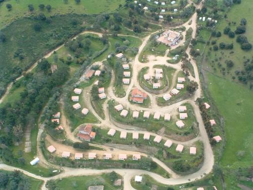 an aerial view of a park with houses and trees at ZEcamping 3 étoiles à 1km de la plage piscine jacuzzi animaux acceptés in Viggianello